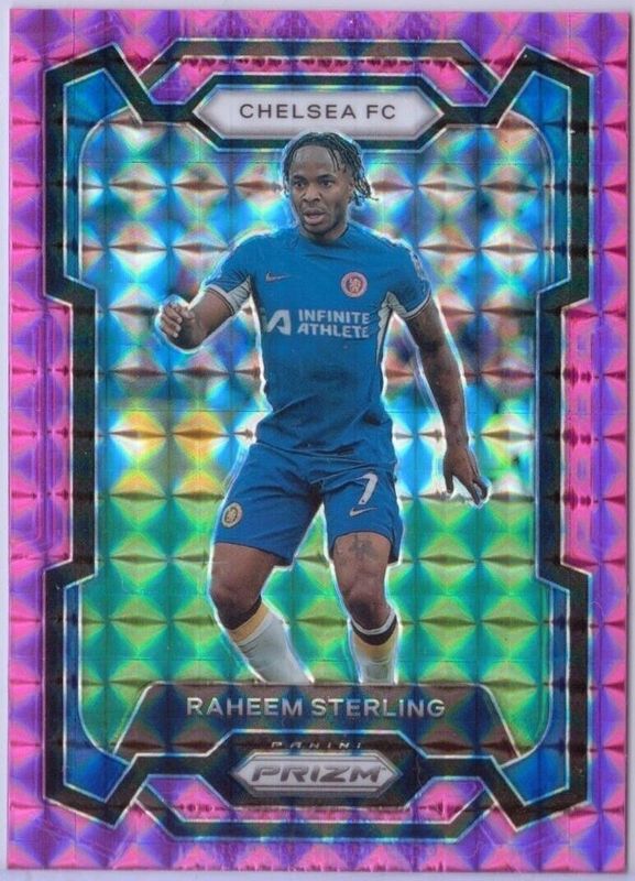 Raheem Sterling 2023 Prizm Premier League #184 Pink Mosaic RAW