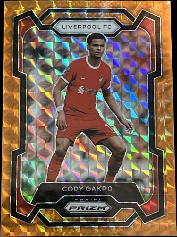 Cody Gakpo 2023 Prizm Premier League #77 Orange Mosaic RAW