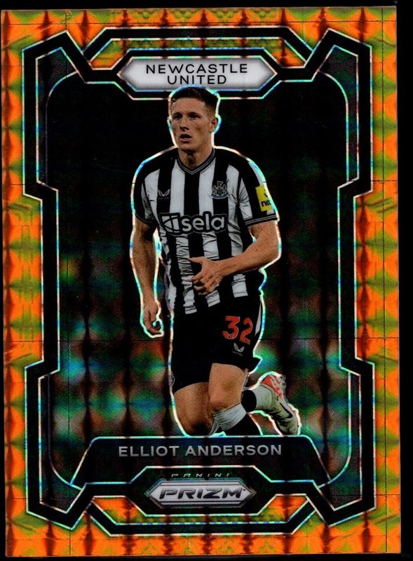 Elliot Anderson 2023 Prizm Premier League #71 Orange Mosaic RAW