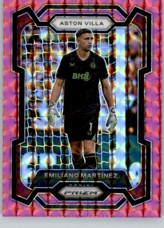 Emiliano Martinez 2023 Prizm Premier League #106 Pink Mosaic RAW
