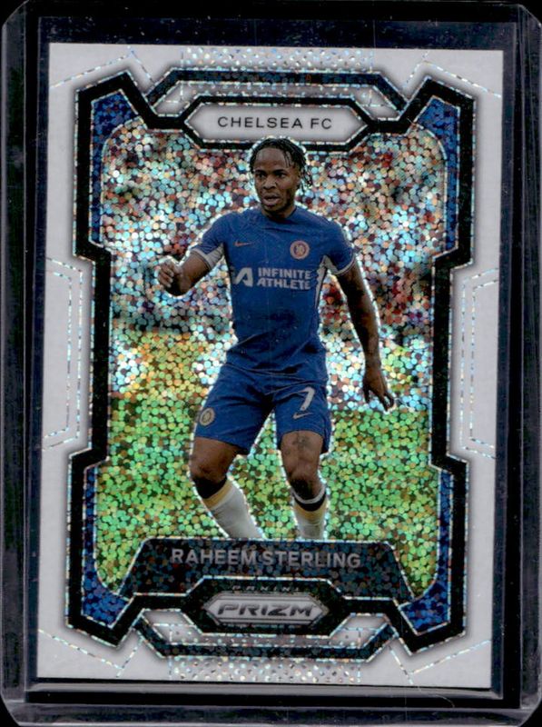 Raheem Sterling 2023 Prizm Premier League #184 White Sparkle /(SSP) RAW