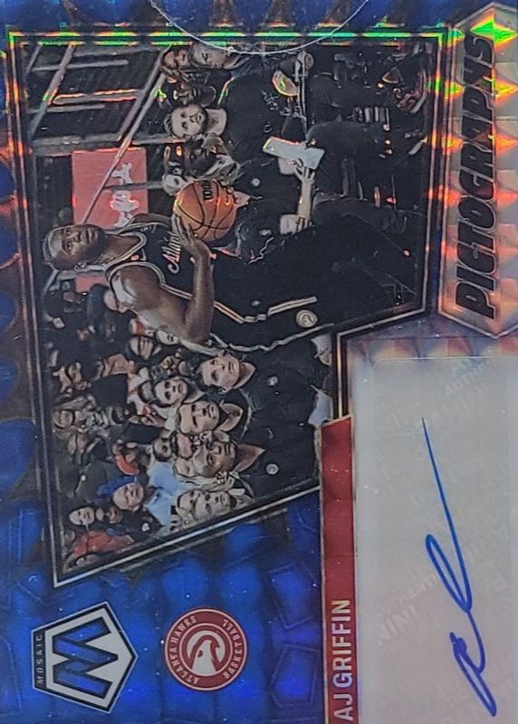 AJ Griffin 2022 Mosaic #PM-GRI Pictographs Autographs - Blue /49 Rookie RAW
