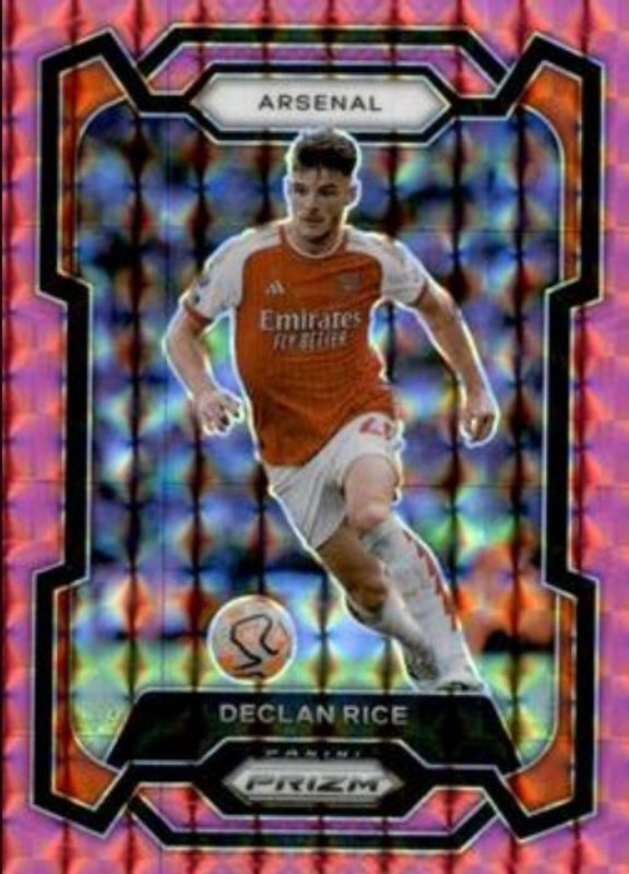 Declan Rice 2023 Prizm Premier League #23 Pink Mosaic RAW