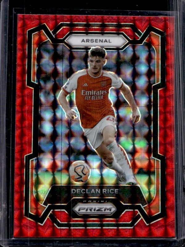 Declan Rice 2023 Prizm Premier League #23 Red Mosaic RAW