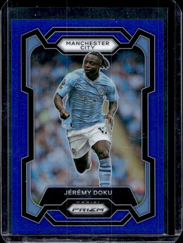 Jeremy Doku 2023 Prizm Premier League #11 Blue /299 RAW