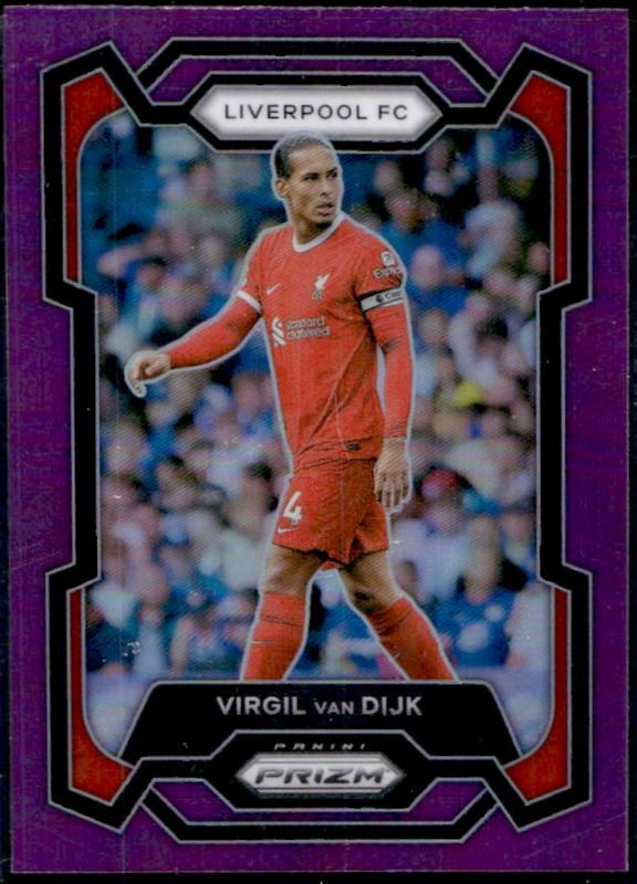 Virgil van Dijk 2023 Prizm Premier League #81 Purple RAW