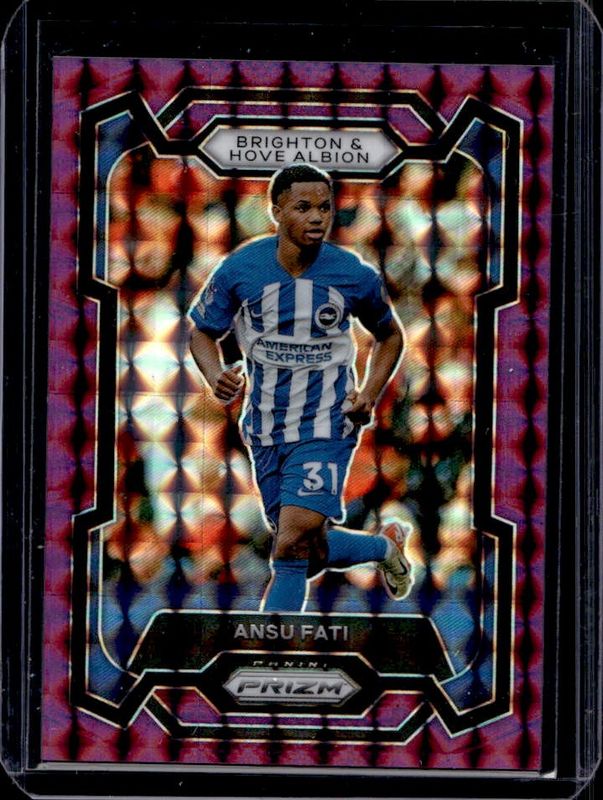 Ansu Fati 2023 Prizm Premier League #100 Purple Mosaic /140 RAW