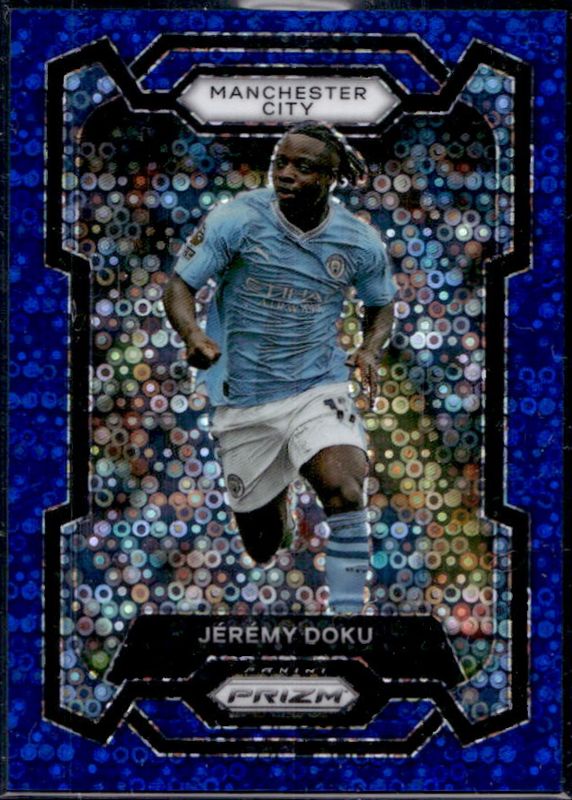 Jeremy Doku 2023 Prizm Premier League #11 Breakaway Blue /99 RAW