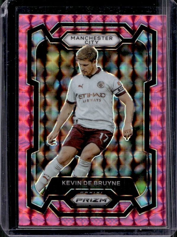 Kevin De Bruyne 2023 Prizm Premier League #7 Pink Mosaic RAW