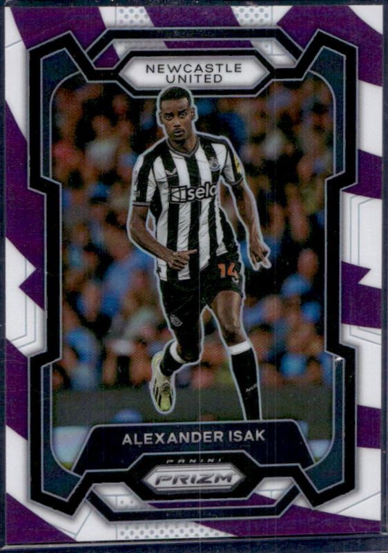 Alexander Isak 2023 Prizm Premier League #64 Purple & White Stripes /92 RAW