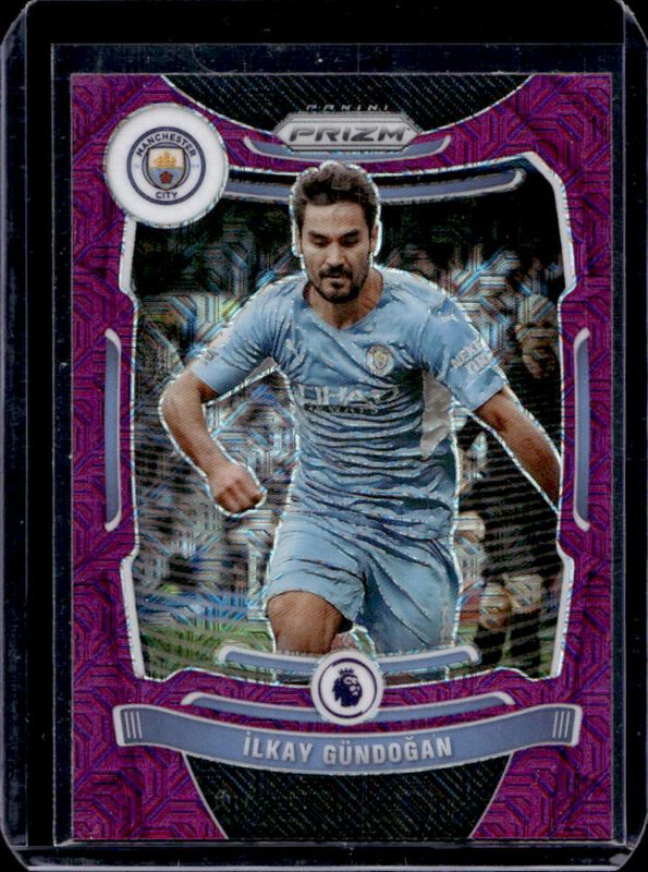 Ilkay Gundogan 2021 Prizm Premier League #8 Purple Mojo RAW