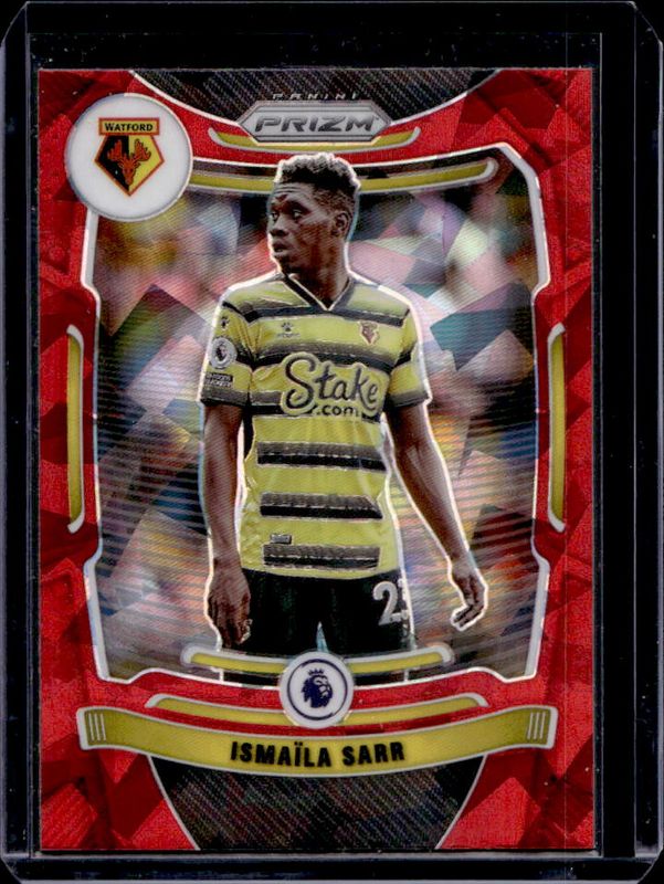 Ismaila Sarr 2021 Prizm Premier League #265 Red Ice RAW