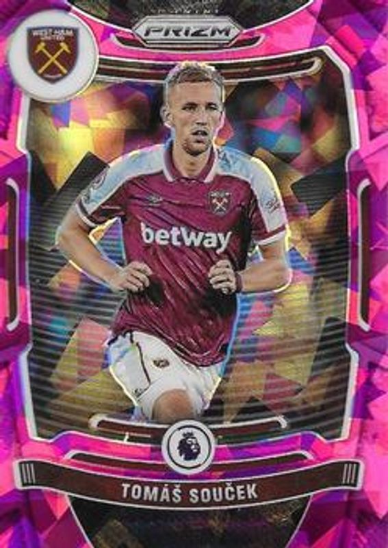 Tomas Soucek 2021 Prizm Premier League #238 Pink Ice RAW