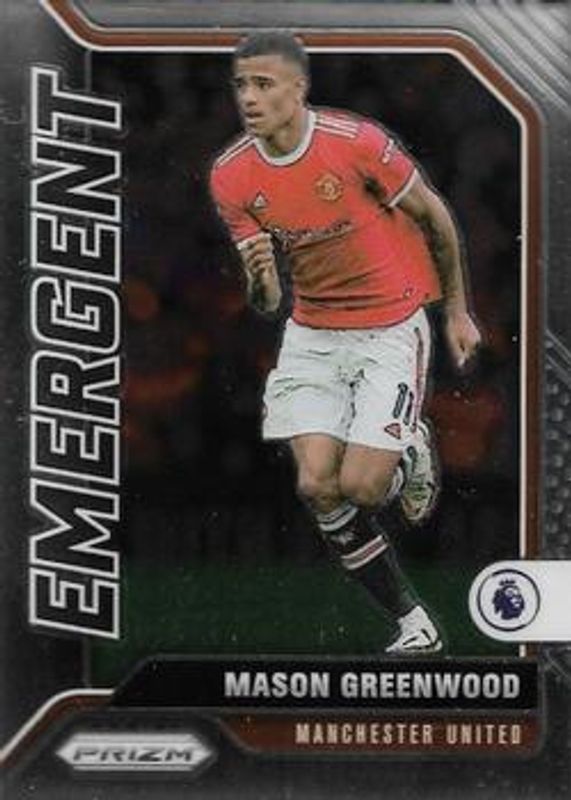 Mason Greenwood 2021 Prizm Premier League #17 Emergent RAW