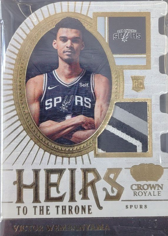 Victor Wembanyama 2023 Crown Royale #HT-WEM Heirs to the Throne - Prime /25 Rookie RAW