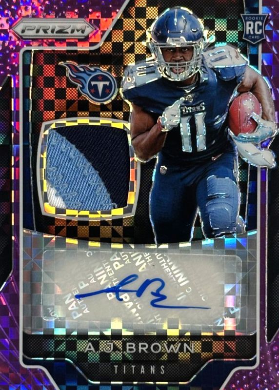 AJ Brown 2019 Prizm #RPA-AB Rookie Patch Auto - Purple Power /30