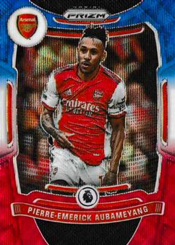 Pierre-Emerick Aubameyang 2021 Prizm Premier League #209 Red White Blue RAW