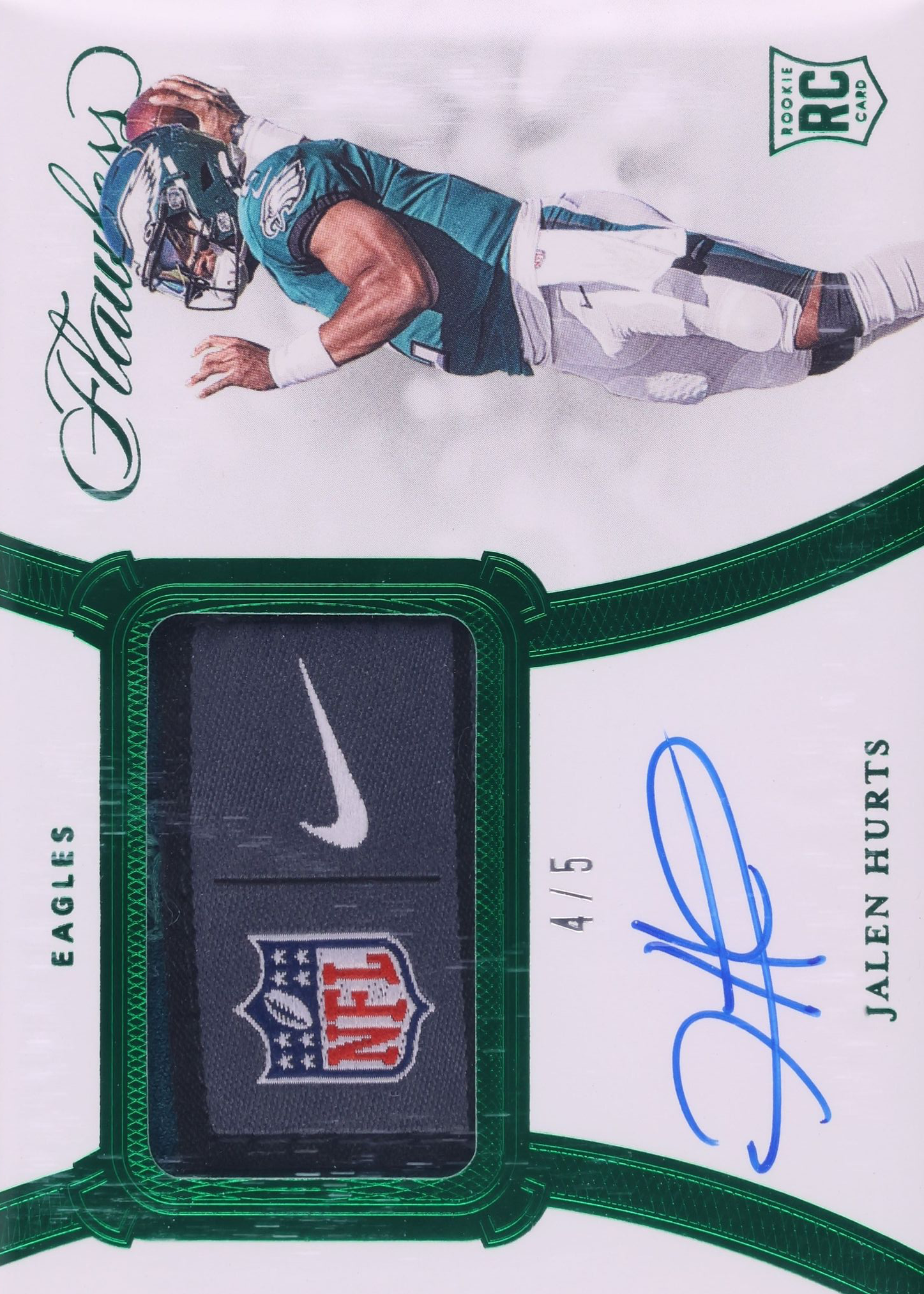 Jalen Hurts 2020 Flawless #RPA-JHU Rookie Patch Auto