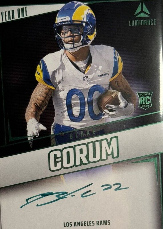 Blake Corum 2024 Luminance #YOS-BCM Year One Signatures - Green Rookie RAW