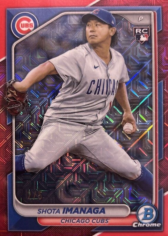 Shota Imanaga 2024 Bowman Chrome Mega Box #41 Red Mojo Refractor /5 Rookie PSA 10