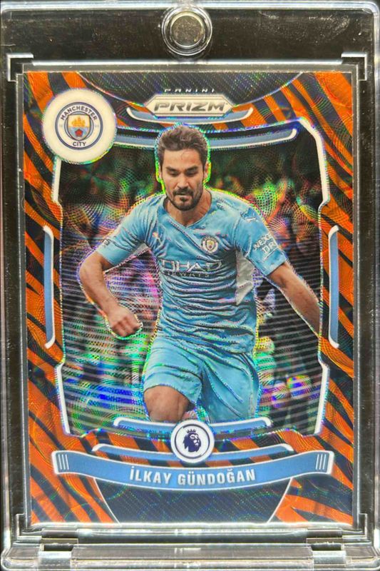 Ilkay Gundogan 2021 Prizm Premier League #8 Choice Tiger Stripe /(SSP) RAW