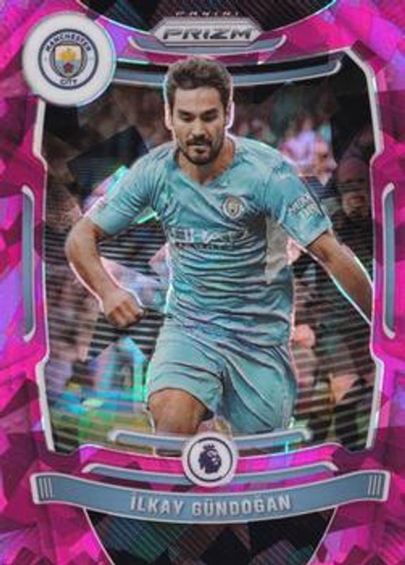 Ilkay Gundogan 2021 Prizm Premier League #8 Pink Ice RAW