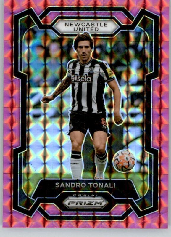 Sandro Tonali 2023 Prizm Premier League #59 Pink Mosaic RAW