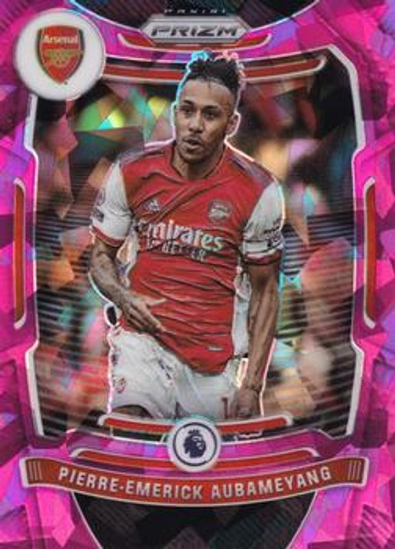 Pierre-Emerick Aubameyang 2021 Prizm Premier League #209 Pink Ice RAW