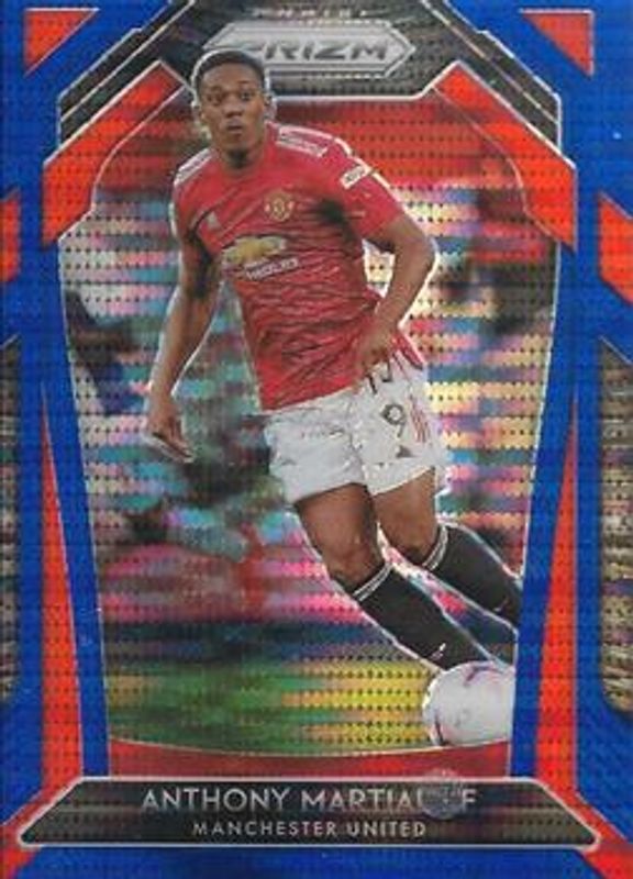 Anthony Martial 2020 Prizm Premier League #13 Blue Pulsar RAW