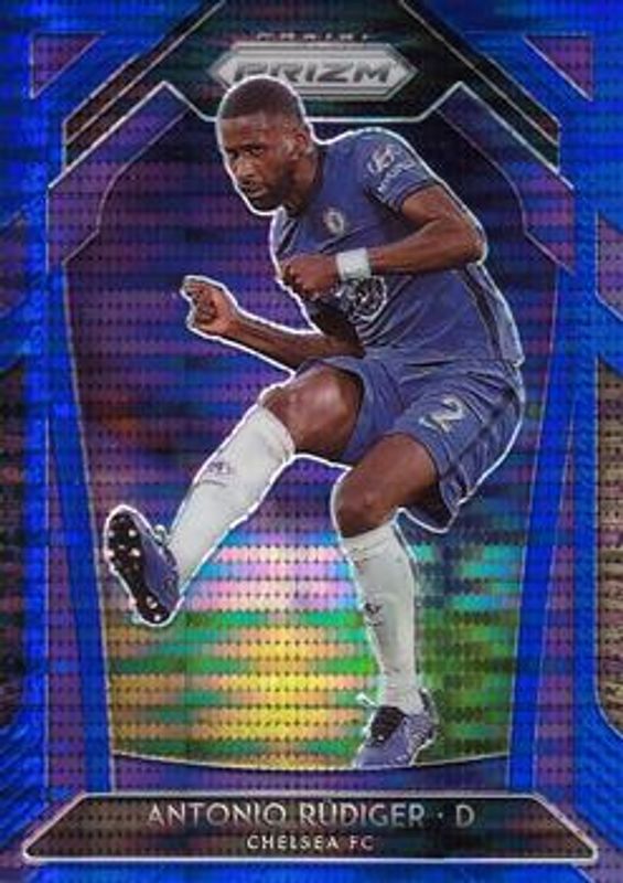 Antonio Rudiger 2020 Prizm Premier League #214 Blue Pulsar RAW