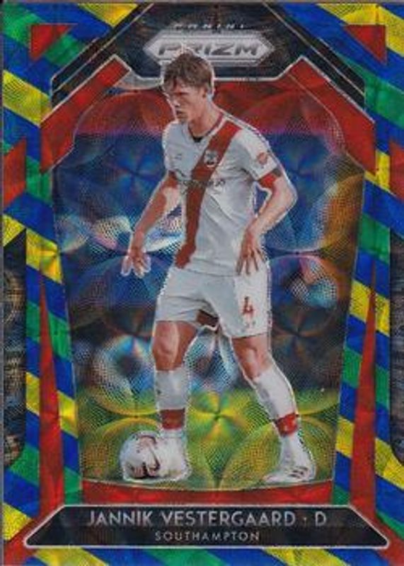 Jannik Vestergaard 2020 Prizm Premier League #86 Choice Blue Yellow Green RAW