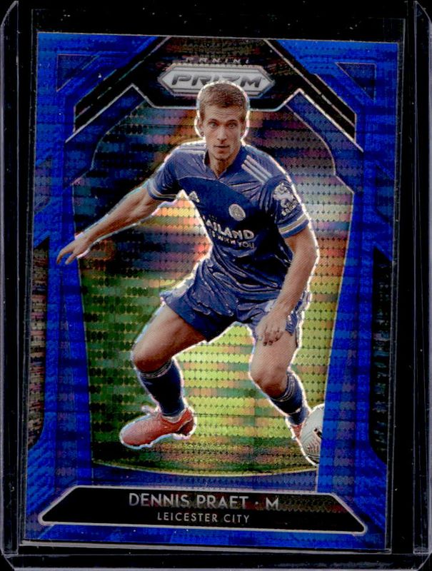 Dennis Praet 2020 Prizm Premier League #129 Blue Pulsar RAW