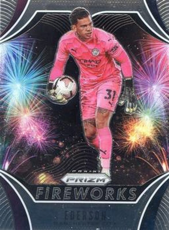 Ederson (Goalkeeper) 2020 Prizm Premier League #24 Fireworks RAW