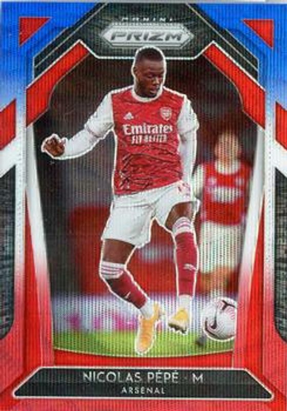 Nicolas Pepe 2020 Prizm Premier League #42 Red White Blue RAW