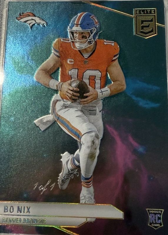 Bo Nix 2024 Elite #175 Elite /1 Rookie RAW