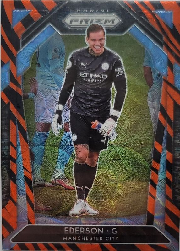 Ederson (Goalkeeper) 2020 Prizm Premier League #91 Choice Tiger Stripe RAW