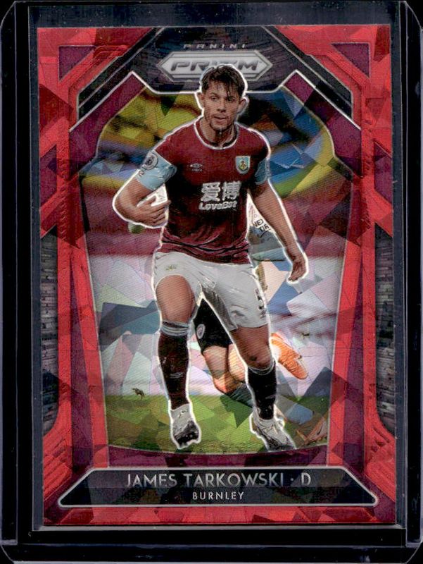 James Tarkowski 2020 Prizm Premier League #47 Red Ice RAW