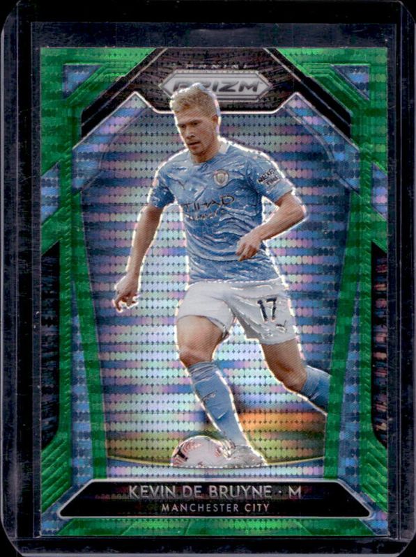 Kevin De Bruyne 2020 Prizm Premier League #99 Green Pulsar RAW