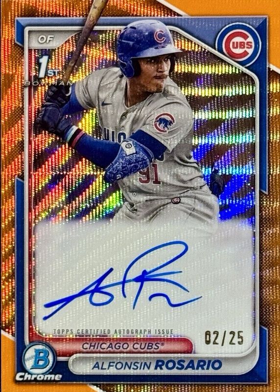 2024 Bowman #CPA-ARO Chrome Prospect Auto - Orange Wave Refractor /25 (1st)