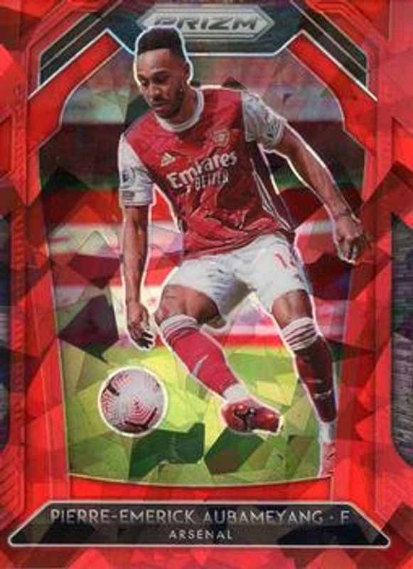 Pierre-Emerick Aubameyang 2020 Prizm Premier League #43 Red Ice RAW