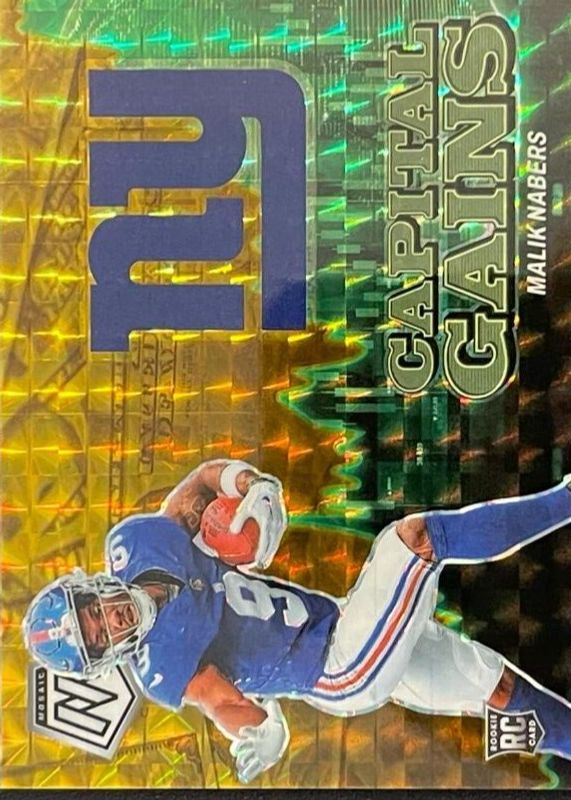 Malik Nabers 2024 Mosaic #23 Capital Gains - Gold /10 Rookie RAW