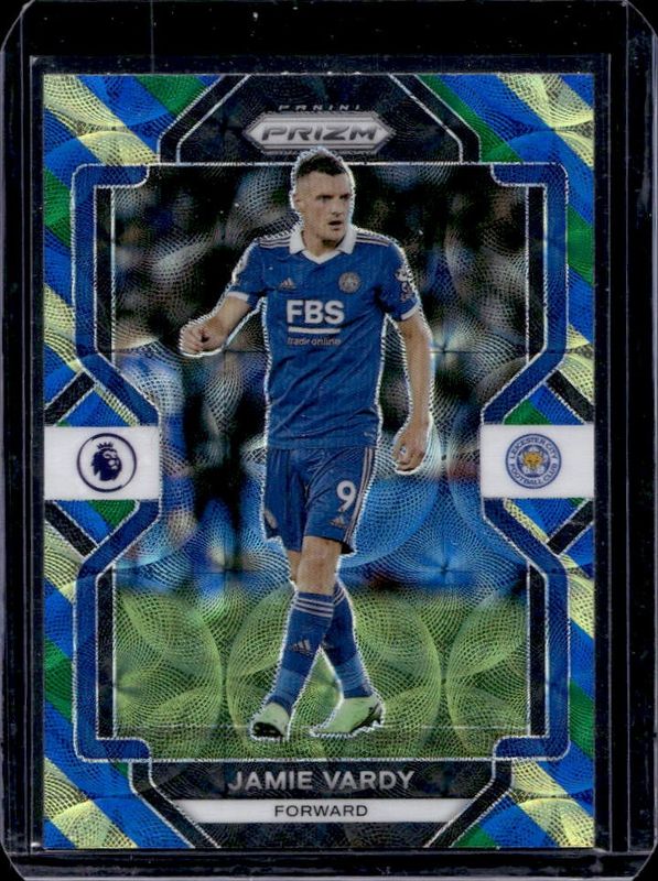 Jamie Vardy 2022 Prizm Premier League #92 Choice Blue Yellow Green RAW