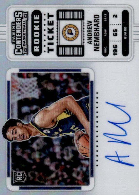 Andrew Nembhard 2022 Contenders #119 Rookie Ticket Auto Variation - Premium RAW