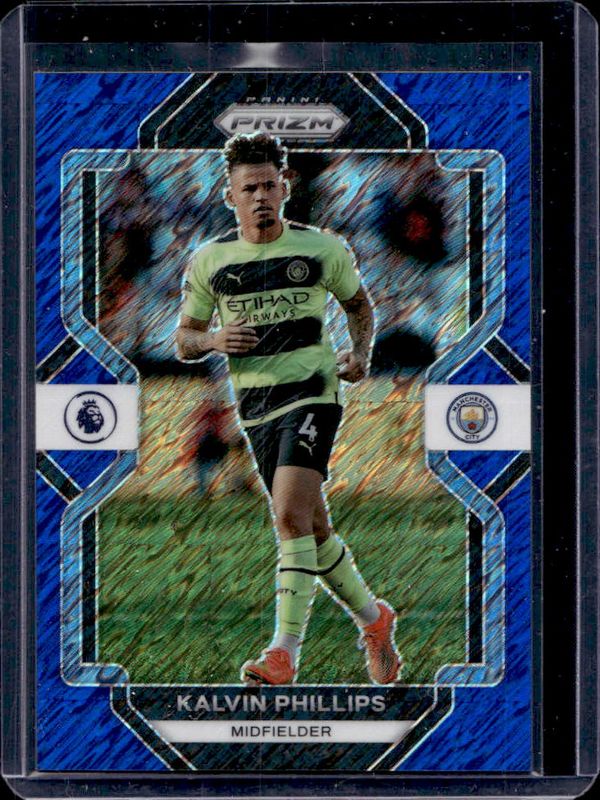 Kalvin Phillips 2022 Prizm Premier League #11 Blue Shimmer /8 RAW