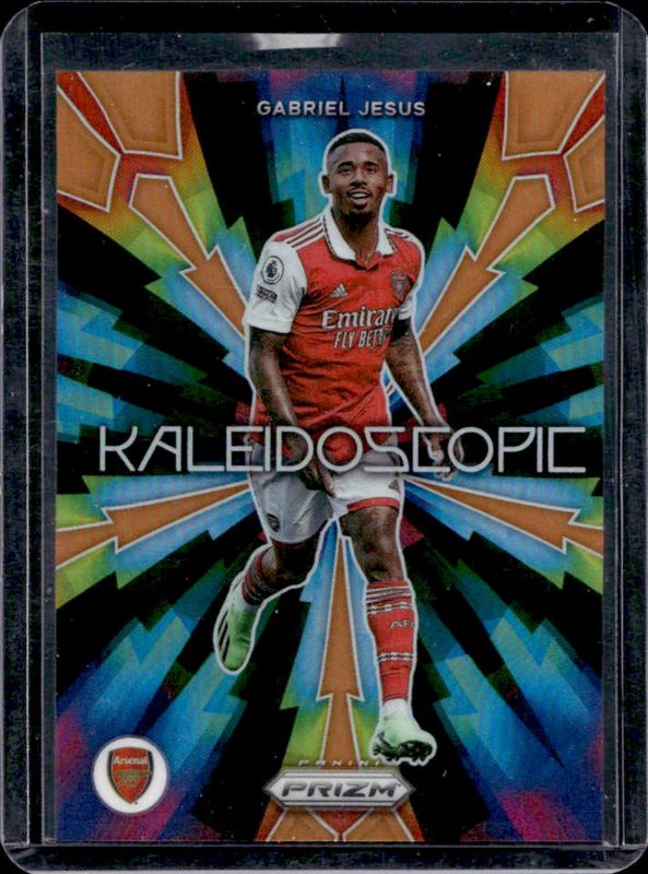 Gabriel Jesus 2022 Prizm Premier League #11 Kaleidoscopic - Orange /25 RAW