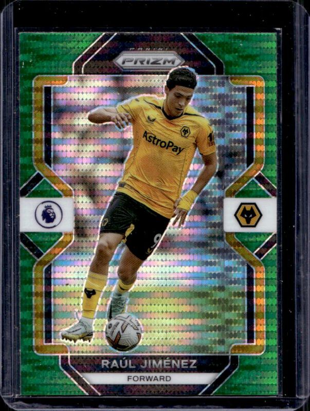 Raul Jimenez 2022 Prizm Premier League #247 Green Pulsar RAW