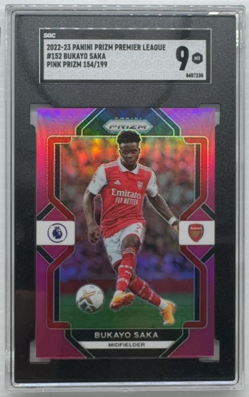 Bukayo Saka 2022 Prizm Premier League #152 Pink /199 RAW