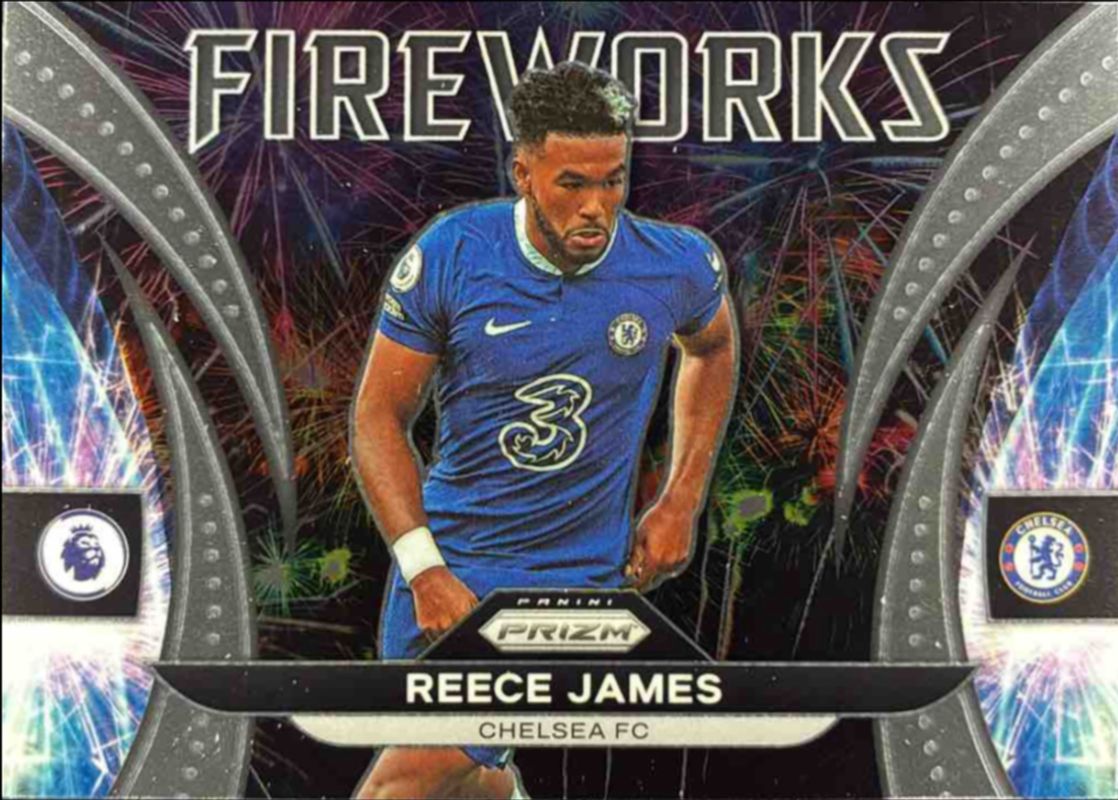 Reece James 2022 Prizm Premier League #8 Fireworks RAW