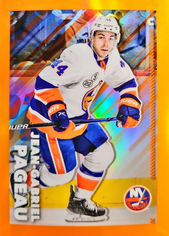 2022 Topps Chrome NHL Sticker Collection #317 Orange Refractor /25