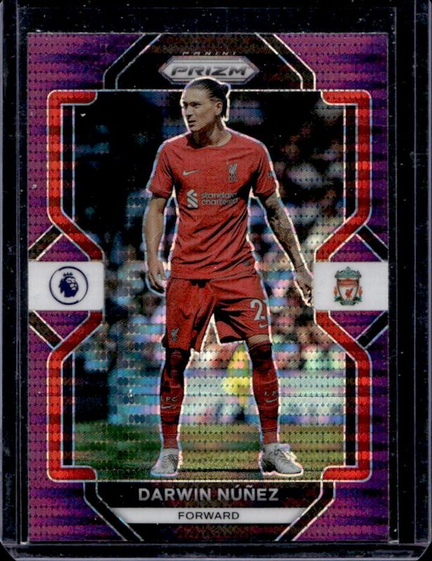 Darwin Nunez 2022 Prizm Premier League #187 Purple Pulsar RAW